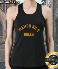 Premium Mambo No. 5 Rules tank top featuring vibrant graphics and a stylish fit for casual summer wear.