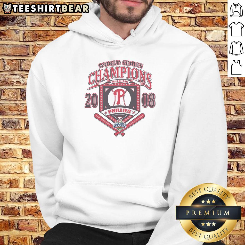 Premium Philadelphia Phillies white Cooperstown World Series Champions arch hoodie for avid baseball fans.