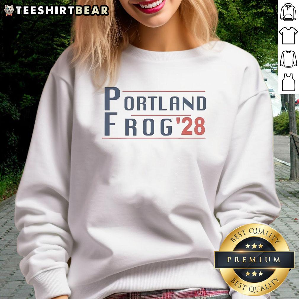 Alt Text: Premium Portland Frog 28 Sweatshirt in vibrant colors, featuring a stylish frog graphic and comfortable fit for casual wear.