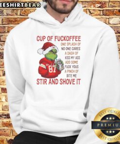 Premium Grinch Kansas City Chiefs hoodie featuring fun coffee-themed graphics and playful text for fans.