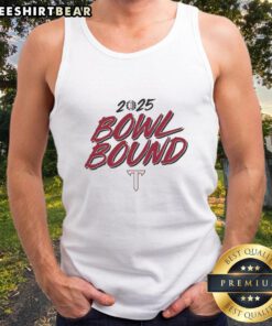 Premium Troy Trojans Football 2025 Bowl Bound Tank Top featuring team colors and logo, perfect for game day attire.