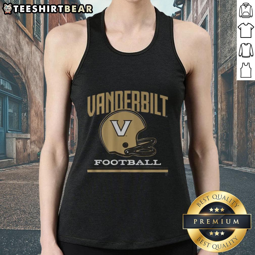 Premium Vanderbilt Football Vintage Helmet Tank Top featuring a retro design, perfect for fans and casual wear.