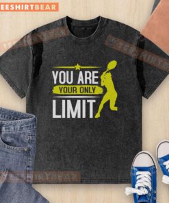 Premium 'You Are Your Only Limit' Tennis Washed T-Shirt in stylish design, perfect for tennis enthusiasts and casual wear.
