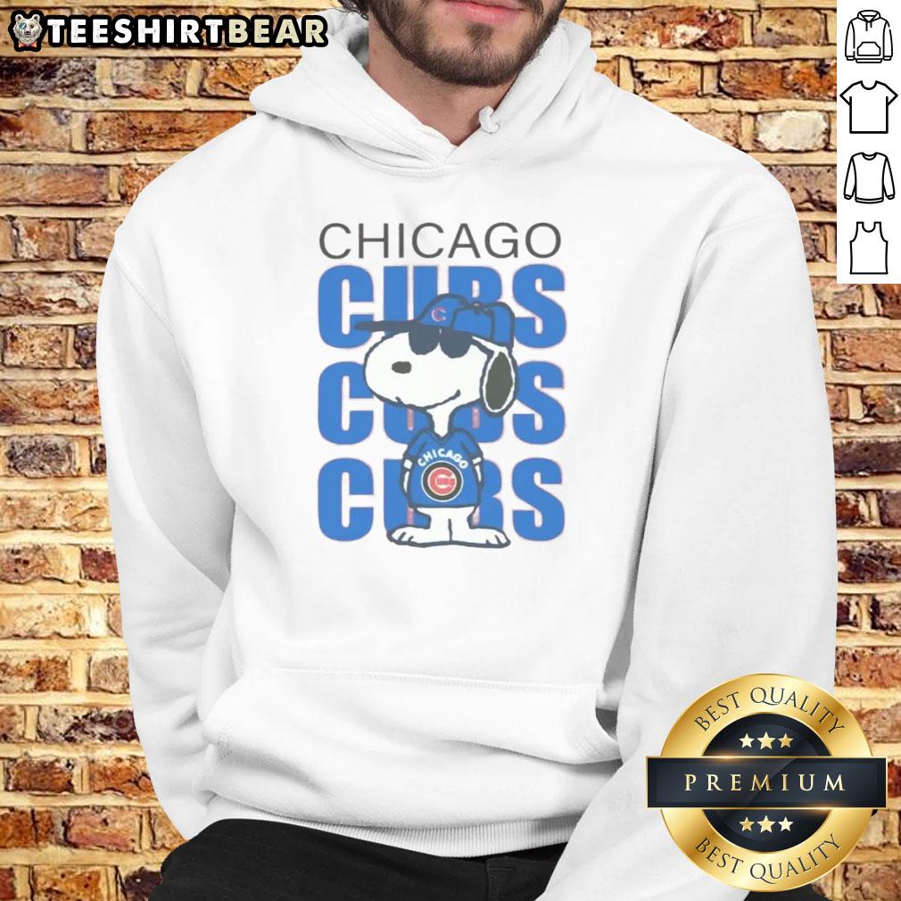 Pretty Carousell Chicago Cubs Snoopy Hoodie featuring colorful graphics of Snoopy and Cubs logo, perfect for fans.