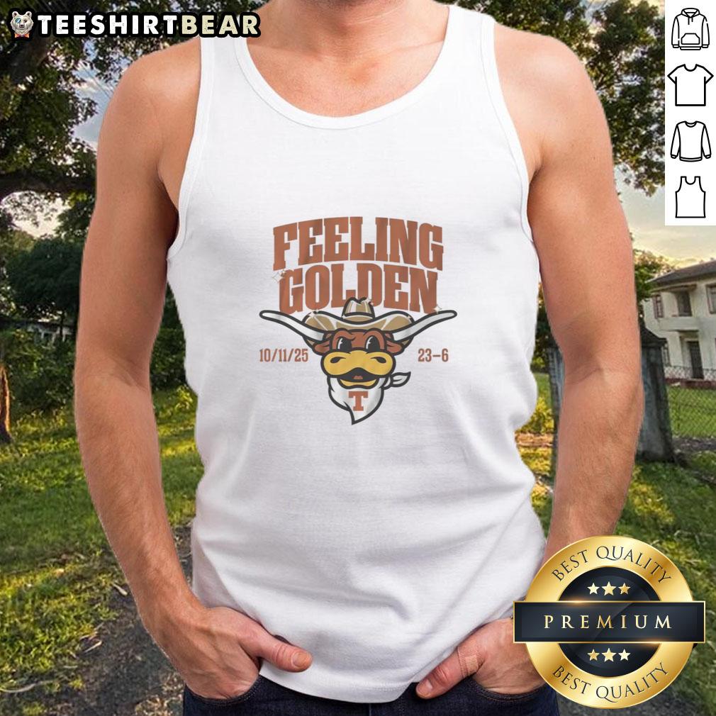 Pretty Texas football feeling golden tank top featuring a stylish design perfect for game day or casual wear.