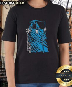 Top Carolina Reaper Grim Reaper Carolina Panthers Ladies Tee featuring a bold design for passionate Panthers fans.