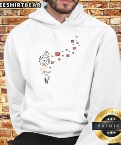 Cincinnati Bengals football logo hoodie with a top dandelion flower design, perfect for fans and casual wear.