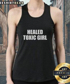 Trendy Top Healed Toxic Girl Tank Top featuring bold graphics, perfect for casual summer outfits.