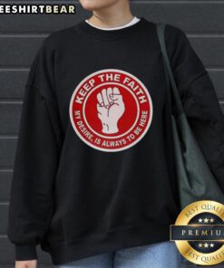 Top Nottingham Forest Keep The Faith Sweatshirt in red, showcasing club pride and style for passionate fans.