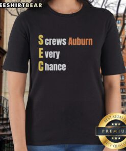 Auburn Tigers ladies tee featuring top-sec screws design, perfect for showing team spirit and supporting Auburn.