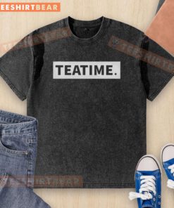 Casual Top Teatime Graphic Washed T-Shirt featuring a trendy design, perfect for relaxed outings and everyday wear.