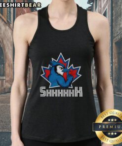 Top Toronto Blue Jays MLB Ace SHHHHHH mascot tank top featuring vibrant team colors and playful design for fans.