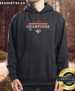 Alt Text: 2025 Toronto Blue Jays MLB American League Champions hoodie featuring team colors and logo design.