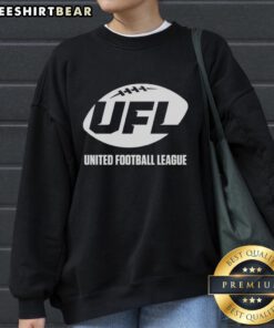 Top UFL United Football League primary logo sweatshirt featuring vibrant colors and stylish design for sports fans.