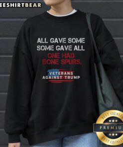 Alt Text: Good All Gave Some Some Gave All sweatshirt featuring a patriotic design and message about sacrifice and service.