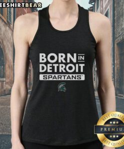 Good Born in Detroit Michigan State Spartans tank top featuring vibrant team colors and logo, perfect for fans.