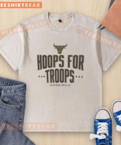 Good Hoops for Troops Chicago Bulls Basketball washed t-shirt featuring a vintage design and vibrant team colors.