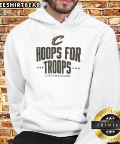 Cleveland Cavaliers basketball hoodie from Good Hoops for Troops, featuring team colors and logo, perfect for fans.