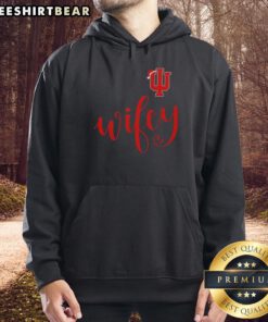Good Wifey Indiana Hoosiers Santa Hat Merry Christmas Hoodie, perfect for holiday cheer and game day spirit.