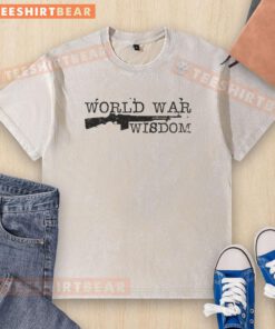 Alt Text: Good World War Wisdom Rifle Silhouette Washed T-Shirt featuring a vintage design and unique military-themed graphics.