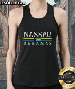 Vintage tank top souvenir featuring the Nassau Bahamas flag, perfect for travel and vacation enthusiasts.