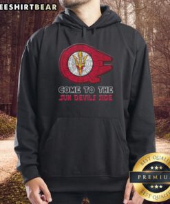 Hot Star Wars Come to the Arizona State Sun Devils side hoodie featuring iconic designs and vibrant colors for fans.