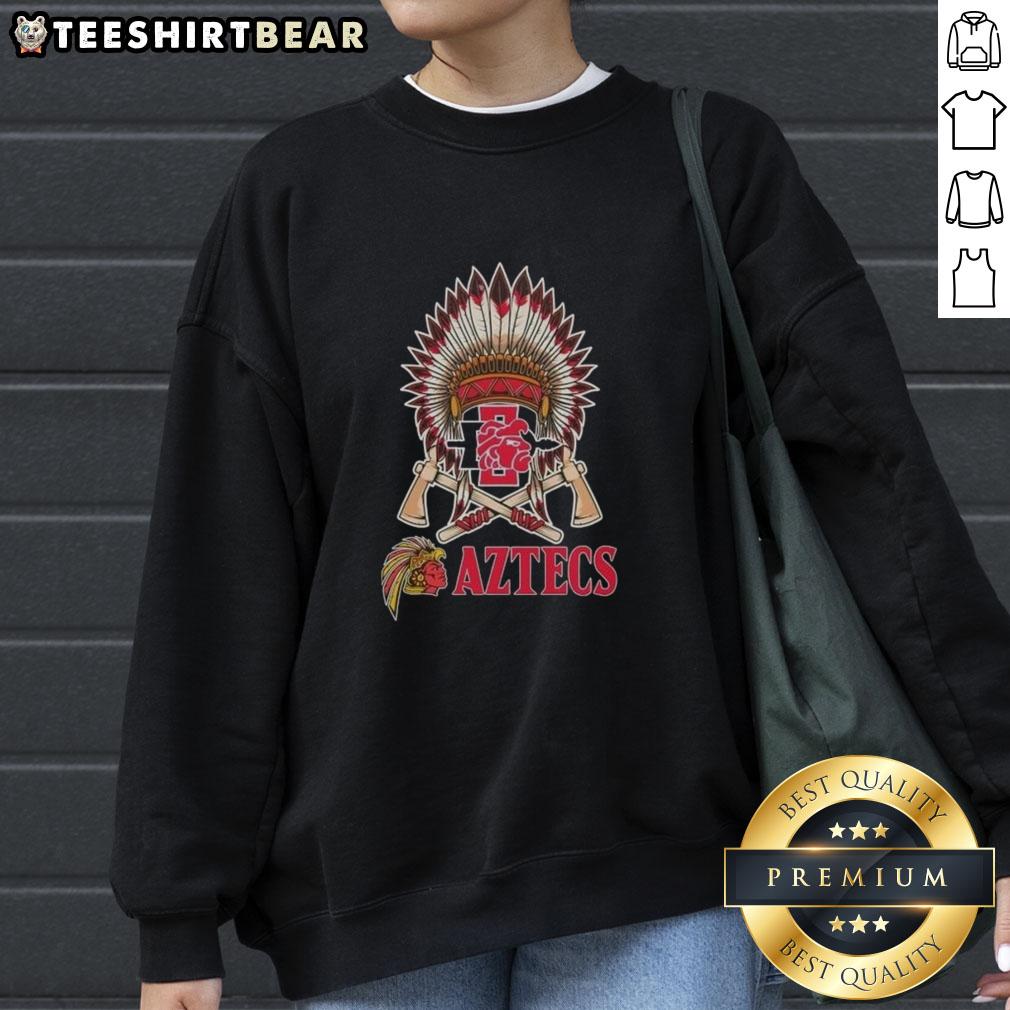 Alt Text: Nice Native American X San Diego State Aztecs graphic sweatshirt featuring vibrant colors and bold design.