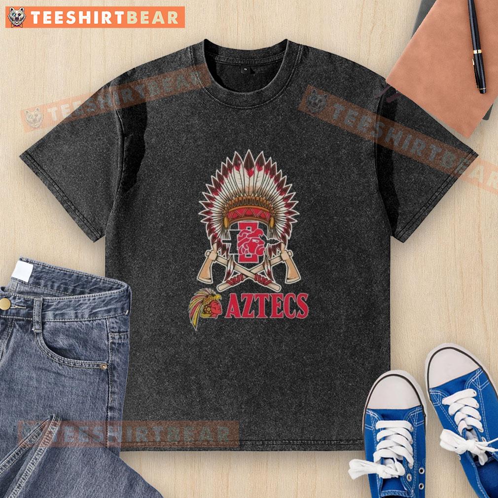 Nice Native American X San Diego State Aztecs graphic washed t-shirt featuring vibrant colors and a stylish design.