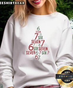 Original Six Seven Christmas Tree 67 Meme sweatshirt featuring a festive design for holiday cheer and style.