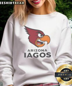 Pretty Arizona Iagos Cardinals Pro Football sweatshirt featuring Aladdin's Iago and Jafar designs in vibrant colors.