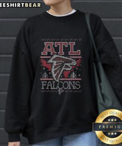 Awesome Atlanta Falcons holiday sweatshirt featuring team colors and logo, perfect for fans celebrating the season.