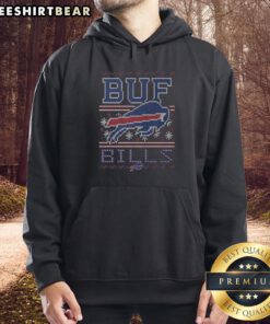 Awesome Buffalo Bills Holiday Hoodie featuring vibrant team colors and festive design, perfect for game day celebrations.