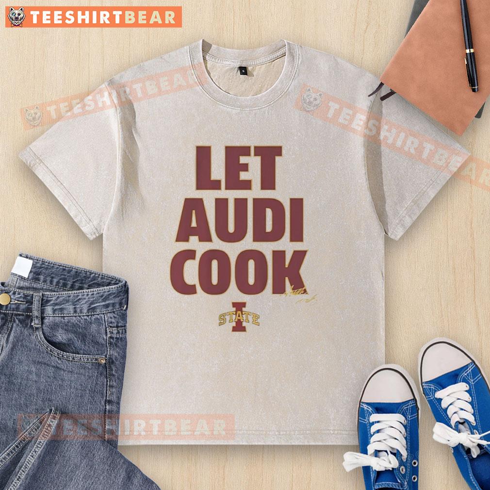 Awesome Let Audi Crooks Iowa State Cyclones women's basketball logo washed t-shirt showcasing team spirit and style.