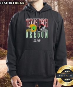 Alt Text: Oregon Ducks vs Texas Tech Red Raiders hoodie featuring helmets for the 2026 Capital One Orange Bowl matchup.