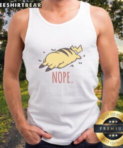 Awesome Pika Nope Pikachu tank top featuring a vibrant design of Pikachu, perfect for Pokemon fans and summer wear.