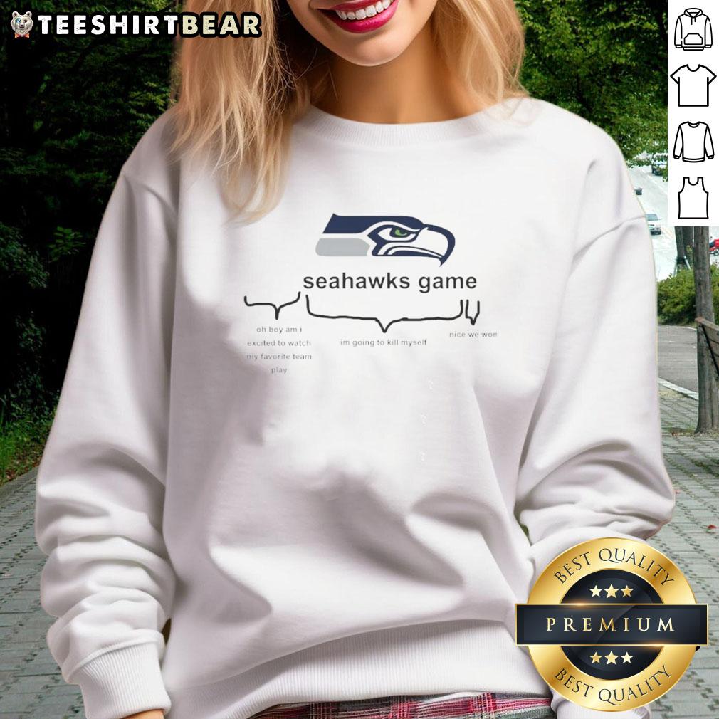 Awesome Seattle Seahawks game sweatshirt celebrating victory, perfect for fans showing team spirit and pride.