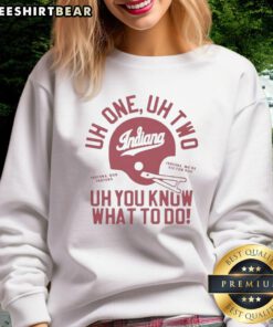 Indiana Hoosiers football sweatshirt featuring a bold design, perfect for fans showing team spirit on game day.