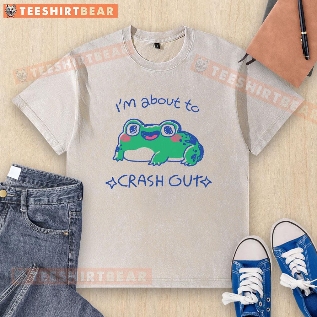Alt Text: Adorable frog design on a washed t-shirt, perfect for casual wear and showcasing your love for cute frog art.
