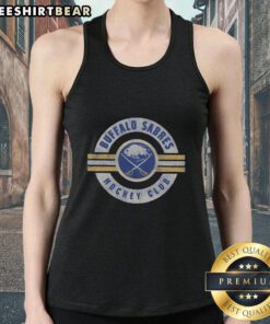 Vintage Buffalo Sabres tank top in a stylish surround design, perfect for sports fans and retro fashion lovers.