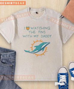 Good Miami Dolphins love watching fins with Daddy in a stylish washed t-shirt, perfect for game day or casual outings.