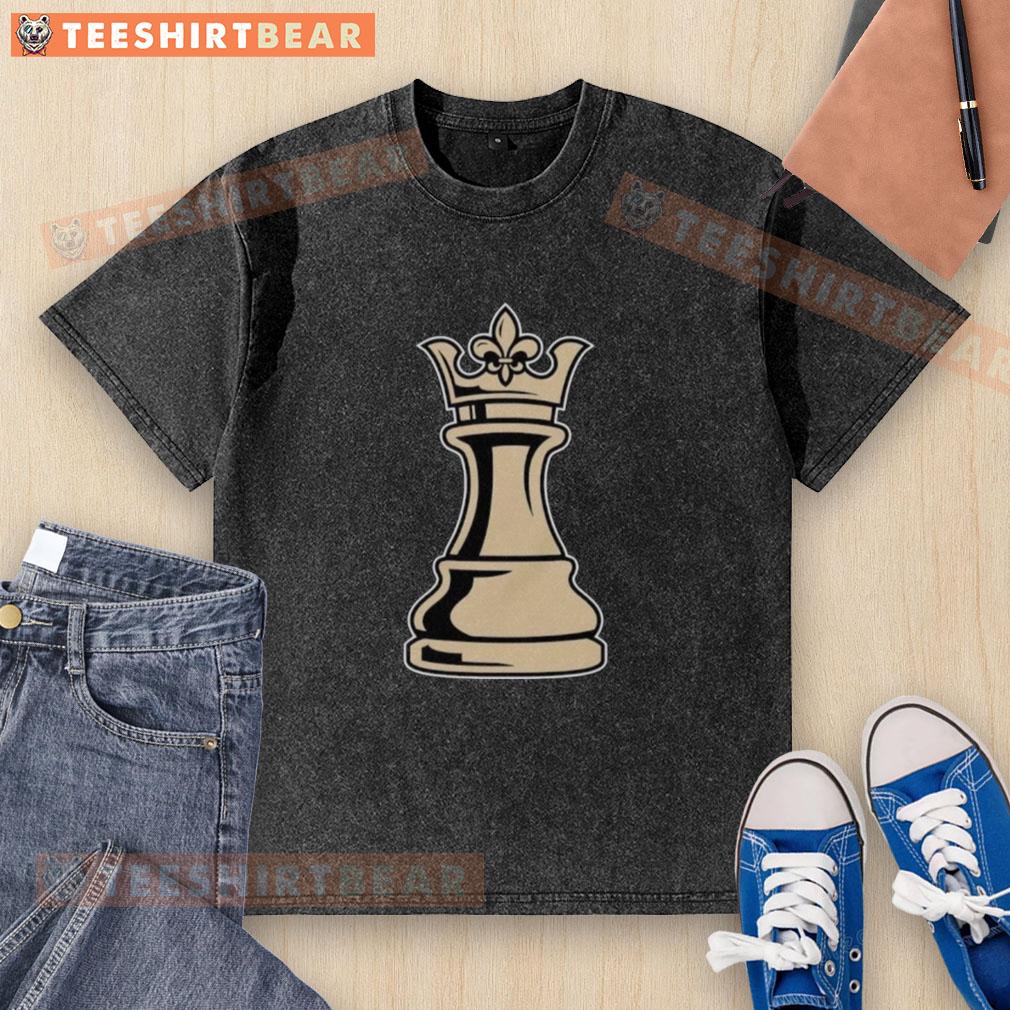 Good New Orleans Saints The Queen Can Make Any Move washed t-shirt featuring team colors and logo for fans.