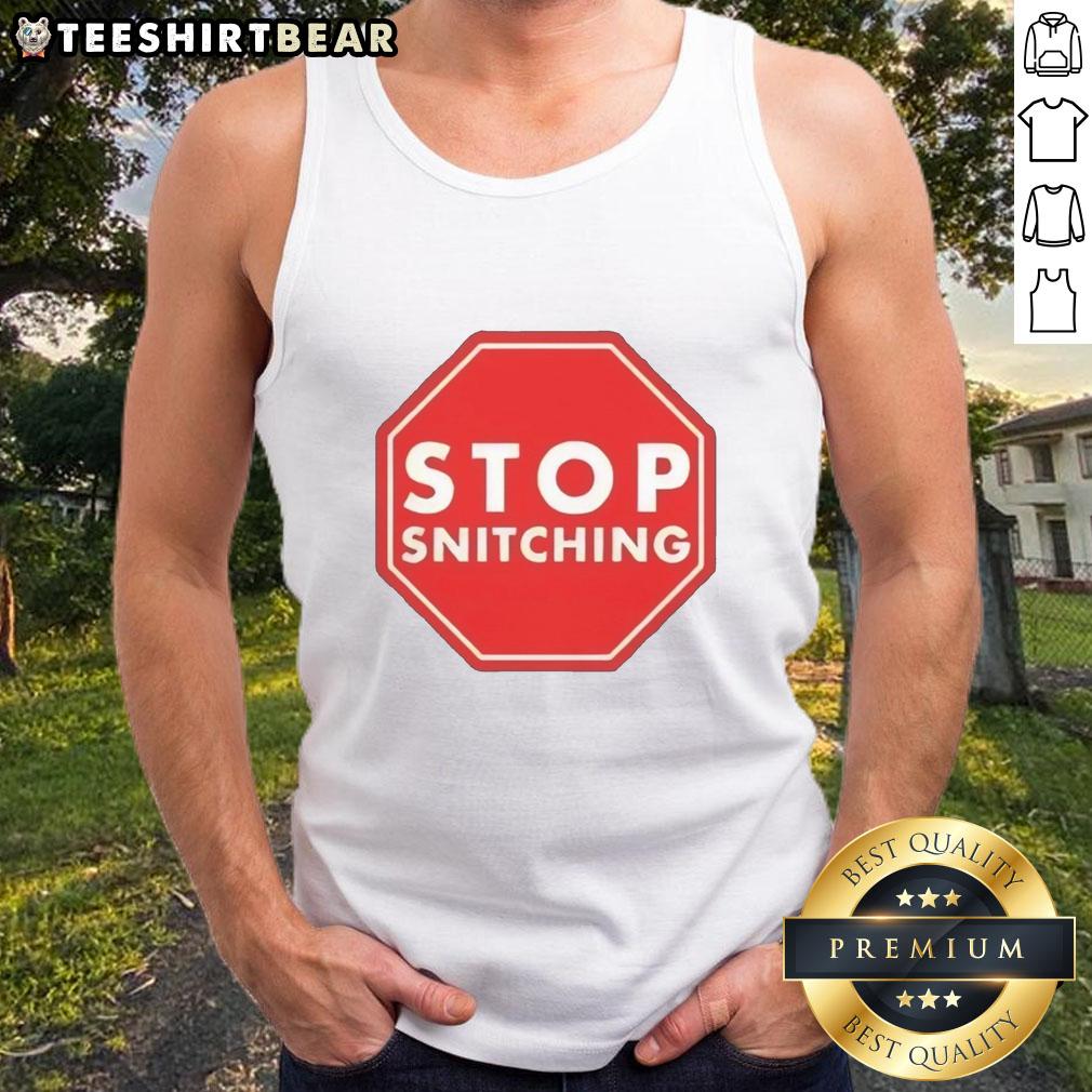 Good Stop Snitching Tank Top featuring bold graphic design, perfect for stylish casual wear and expressing individuality.