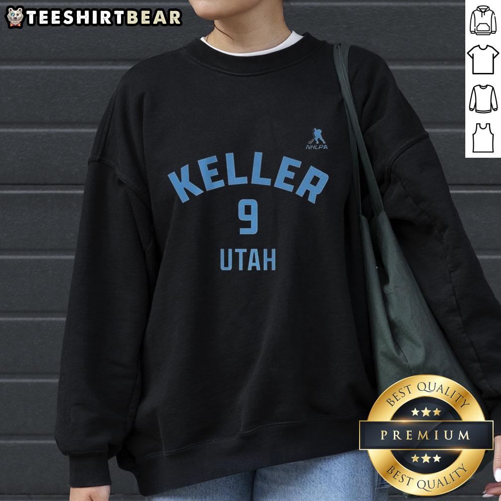Nice Clayton Keller Utah Mammoth Ice Hockey sweatshirt featuring name and number 9 design for fans and players.