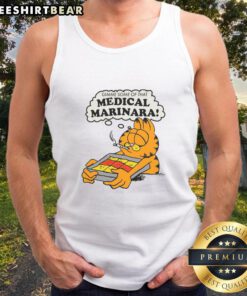 Stylish Nice Gimme Some Of That Medical Marinara Ivory Tank Top displayed on a model, perfect for casual summer wear.