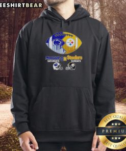 Cozy hoodie featuring Penn State Nittany Lions for Saturdays and Pittsburgh Steelers for Sundays, perfect for football fans.