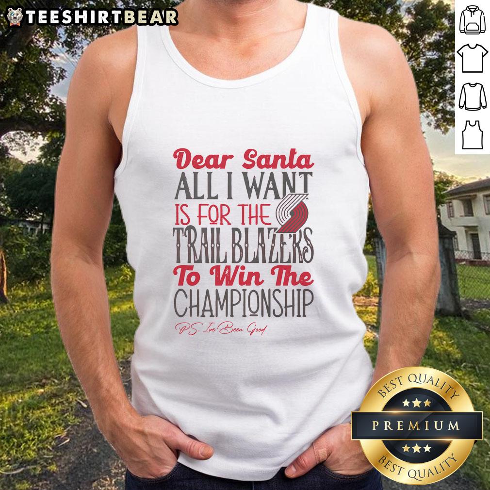 Nice Portland Trail Blazers 'All I Want for Christmas' tank top featuring team colors and festive design.