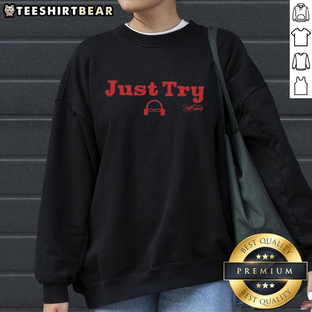 Scott Van Pelt Just Try Signature Sweatshirt in a stylish design, perfect for sports fans and casual wear.