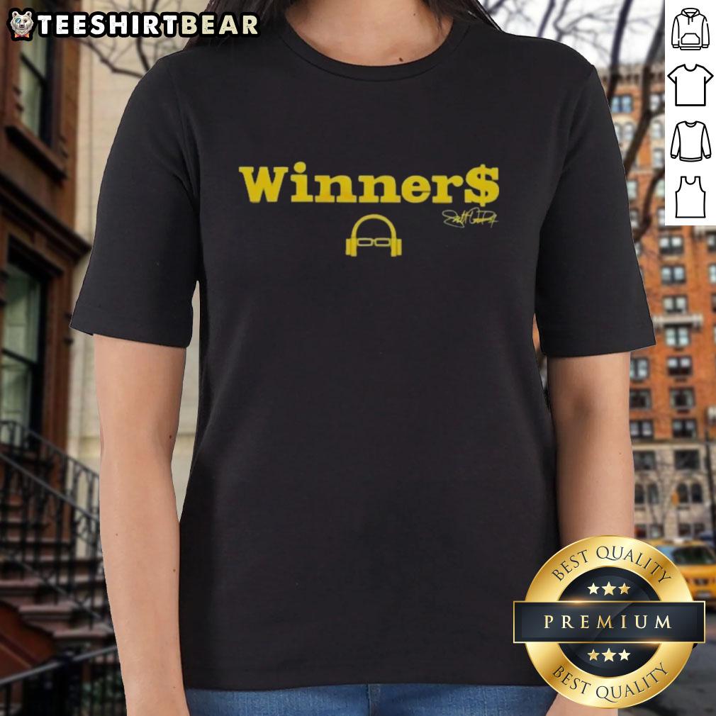 Alt Text: Nice Scott Van Pelt Winner Signature Ladies Tee featuring a stylish design and authentic signature for fans.