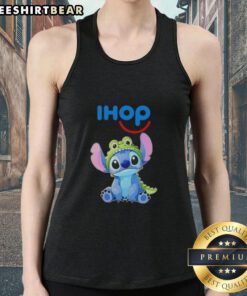 Nice Stitch Cosplay wearing a Crocodile x IHOP tank top, showcasing a fun and colorful character outfit.