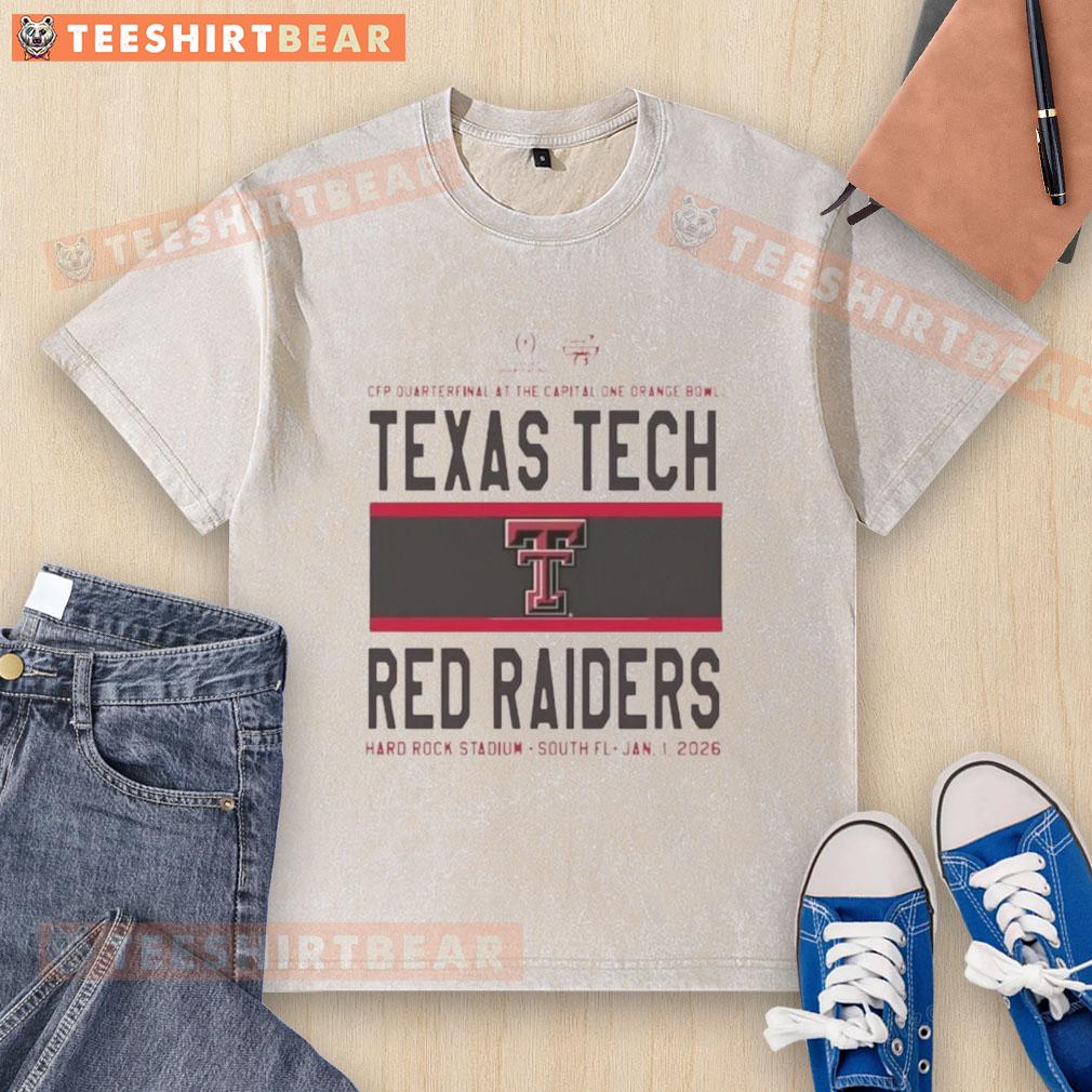Nice Texas Tech Red Raiders CFP Quarterfinal 2026 Orange Bowl washed t-shirt showcasing team spirit and game day style.